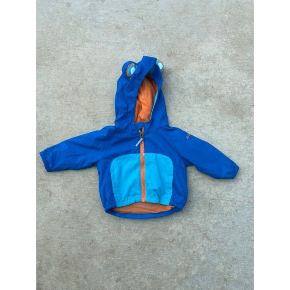 Columbia Critter Jitter II Frog Rain Jacket Blue Orange 3-6 Months Baby Boys
